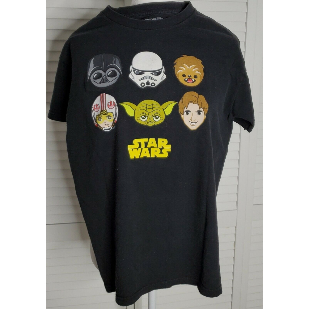 Star Wars Crewneck Short-Sleeve Baby Faces T-Shirt Black Size MD